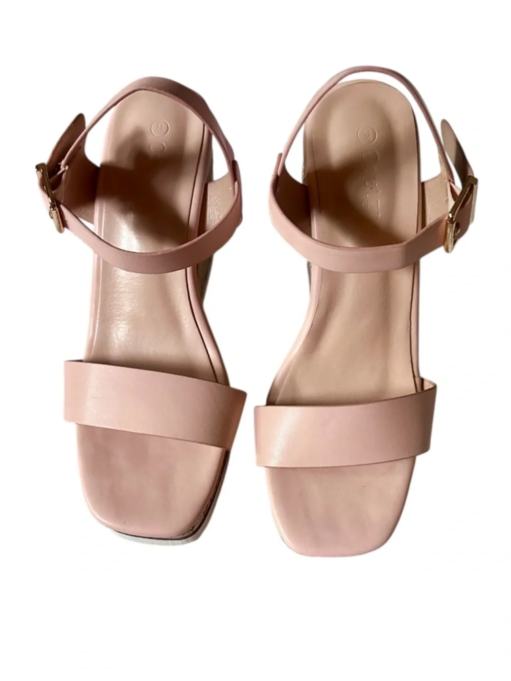 Women’s Blush Pink Wedge Sandals with Cork Platform